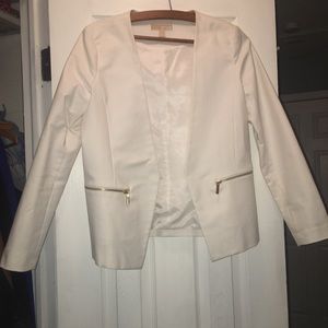 White Cotton linen Blazer